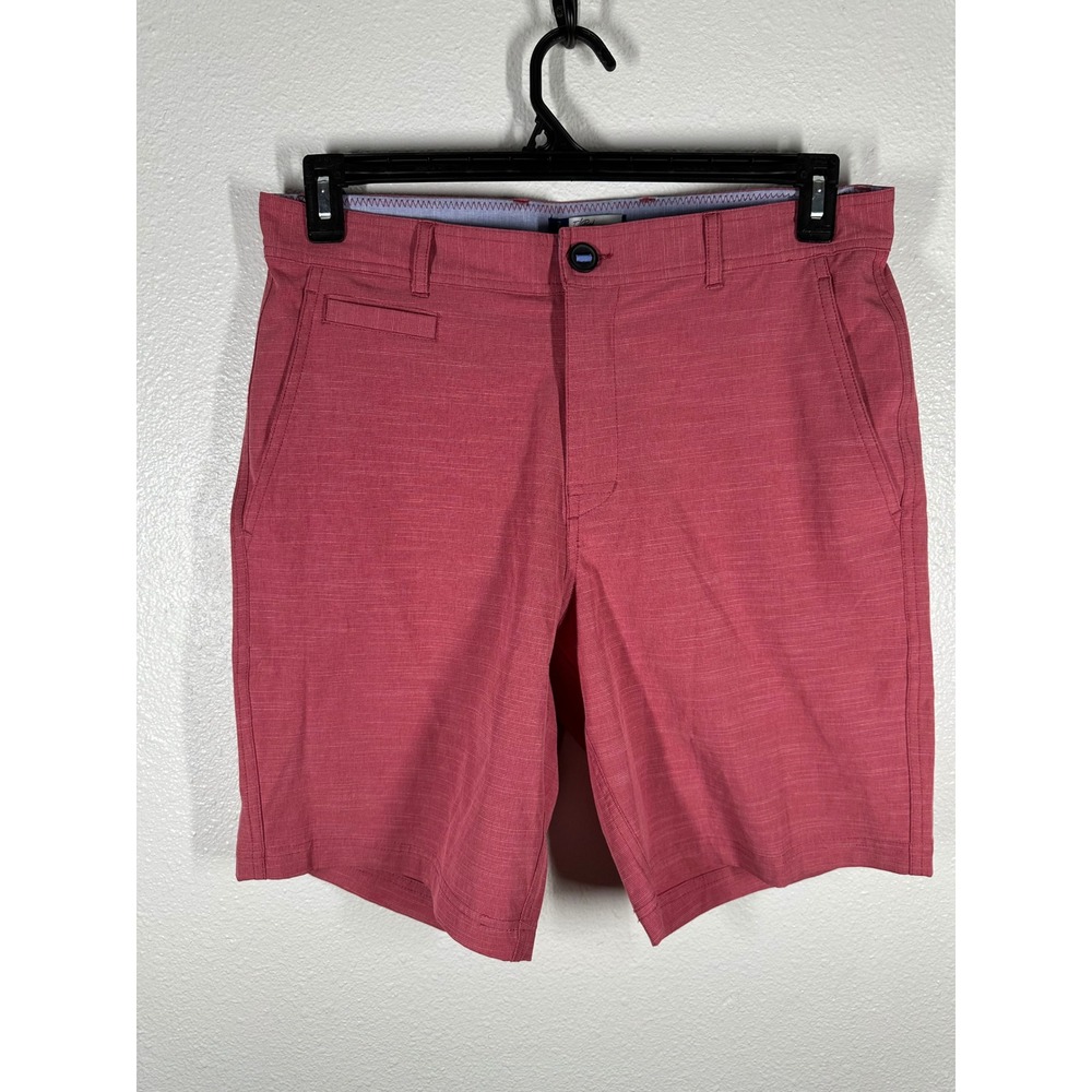 TailorByrd Shorts‎ Mens 32 Red Performance Flat Front Stretch Flamingo Logo 6727